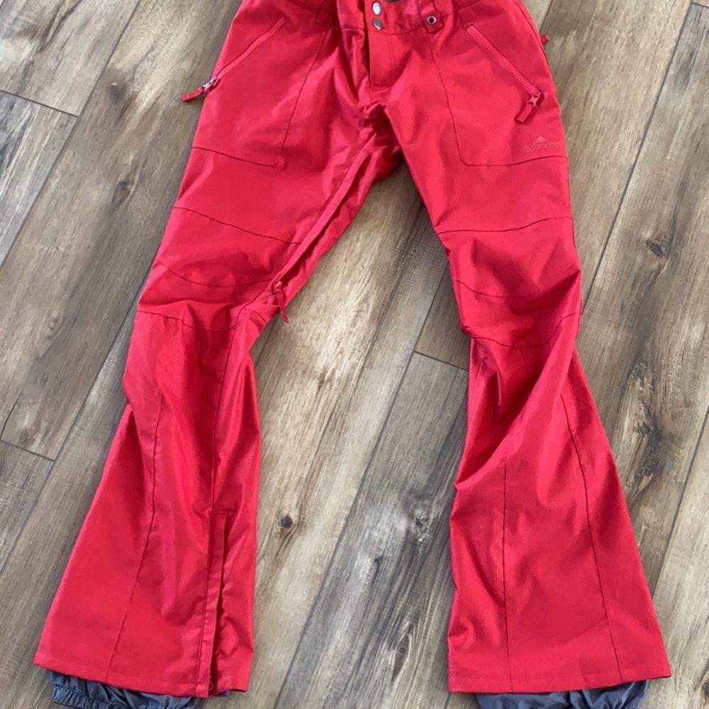 Burton women’s small dry ride red snow pants